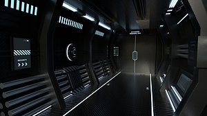 Black SciFi Backdrop - Scenery Full Perm Spaceship Interior model