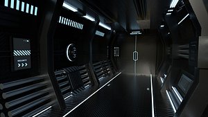 Black SciFi Backdrop - Scenery Full Perm Spaceship Interior