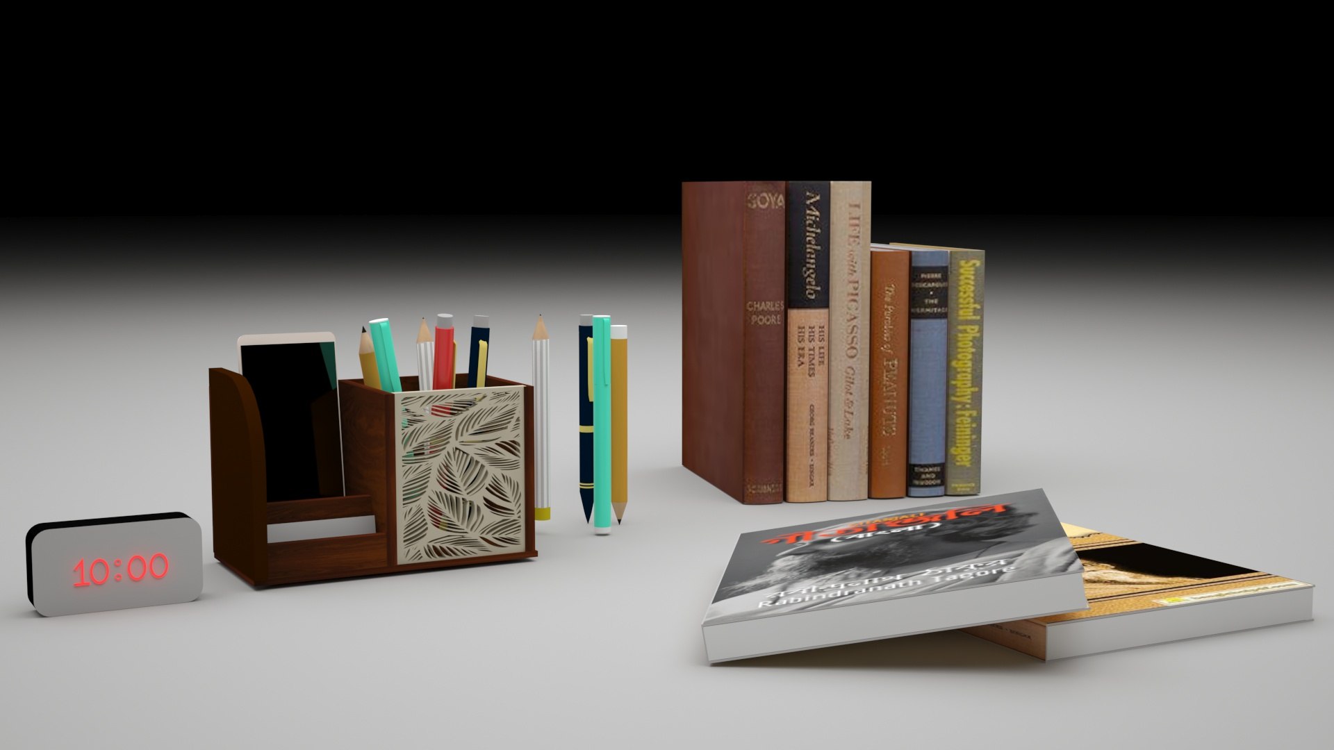 3D Books Study Rack - TurboSquid 1949284