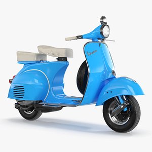 Classic Vespa 125 Scooter Blue 3D model