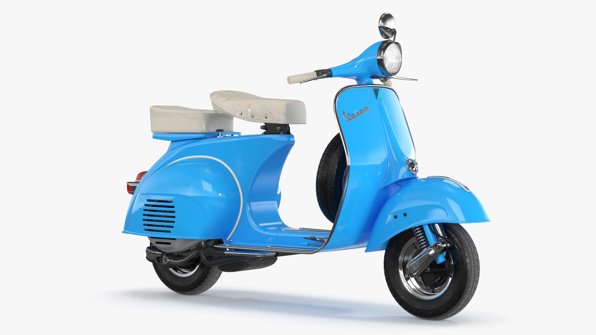 Classic Vespa 125 Scooter Blue 3D model preview