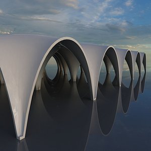 Arched Vaults Modular Pavilion-01 3D model