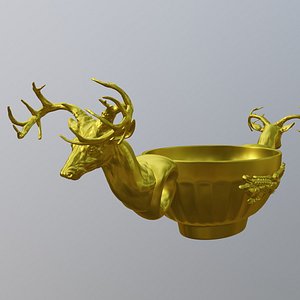 3D deer scythian gold bowl