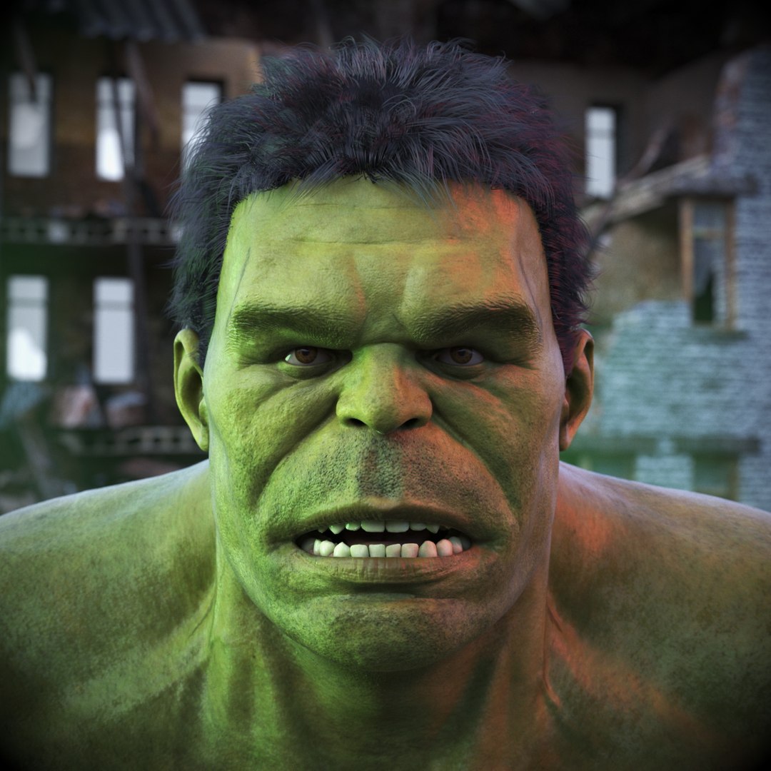 Hulk Thunderclap Fur Animated Rigged 3D model preview