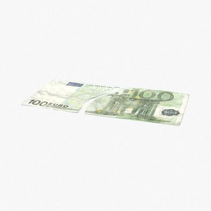 100 Euro Bill Torn