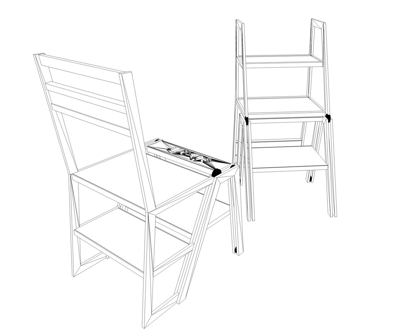 chair stair 3d model