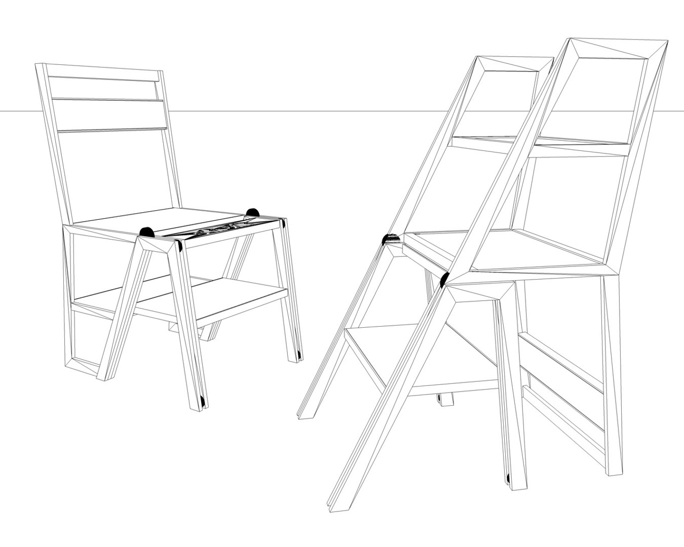 chair stair 3d model