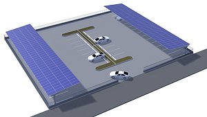 Solar parking layout 25-34 3D