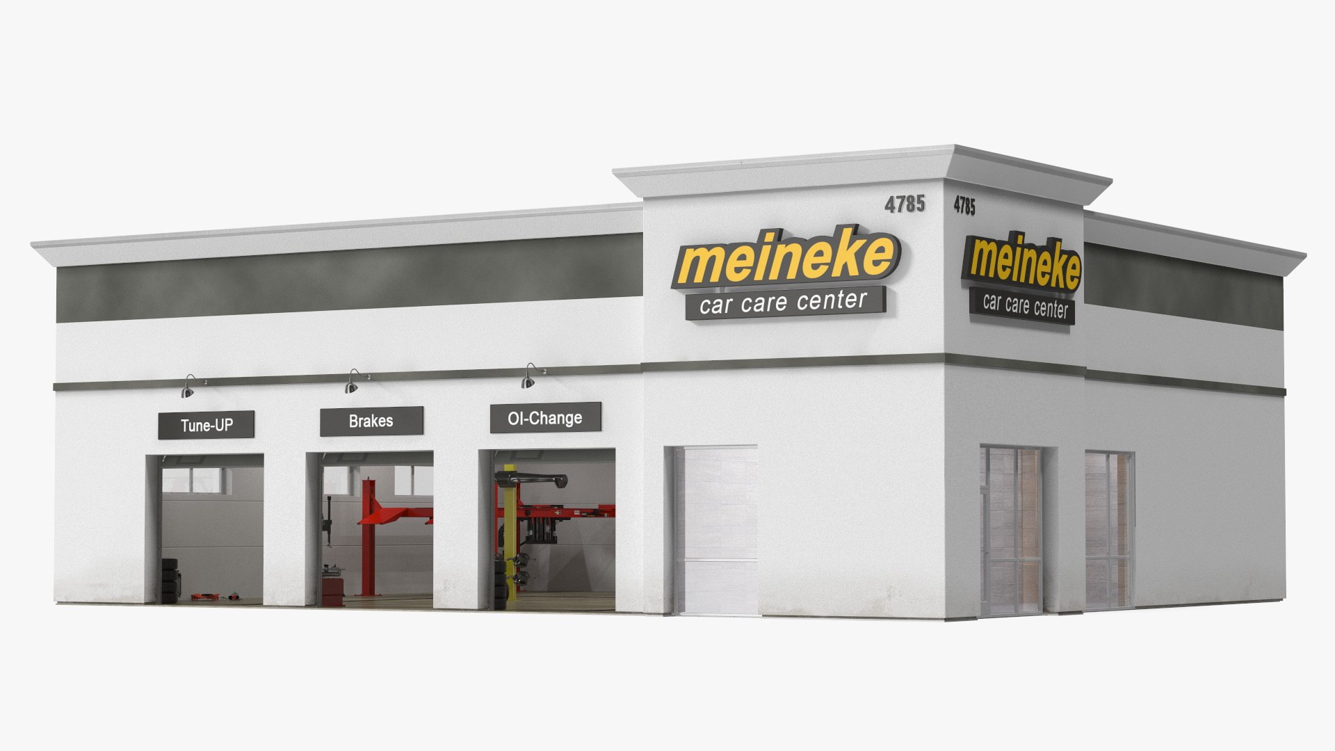 Car Service Building 3D model preview