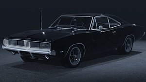 3D 1969 Dodge Charger RT 3D Model  American Muscle Icon