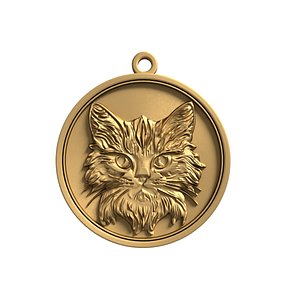 Cat pendant-02 3D print model 3D model