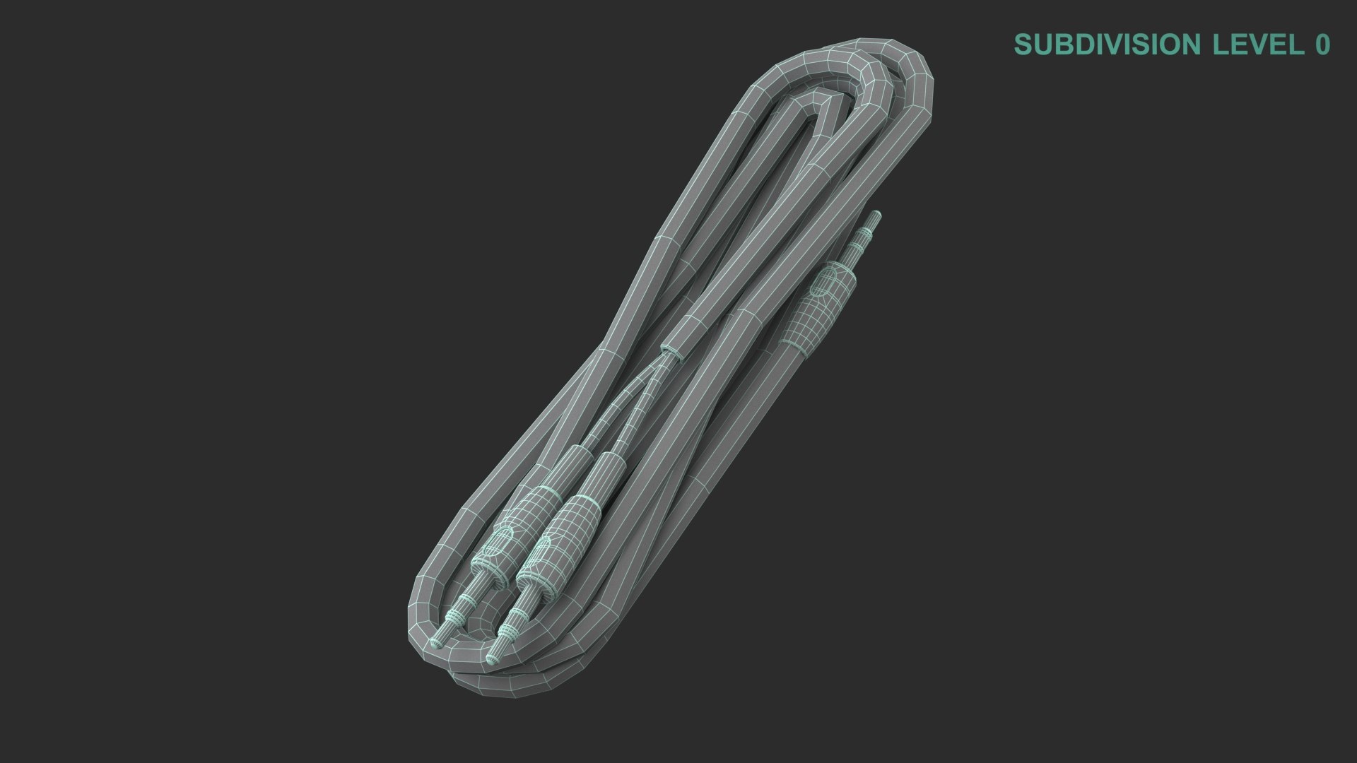 3D model Aux Cable https://p.turbosquid.com/ts-thumb/7e/jnQTMi/7s/wireframe0007/jpg/1708587013/1920x1080/fit_q87/615b322296d7d7c9386ee49faabd70033d95529e/wireframe0007.jpg