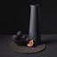 Black Tableware and Figs