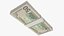 3D dollars banknotes stacks bills model