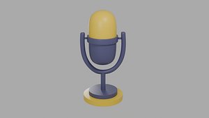 Microphone Low-poly 3D model