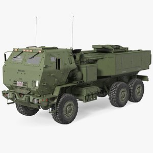 3D M142 High Mobility Artillery Rocket System Green Rigged