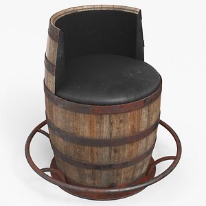 3D Barrel Bar Chair Dirty model
