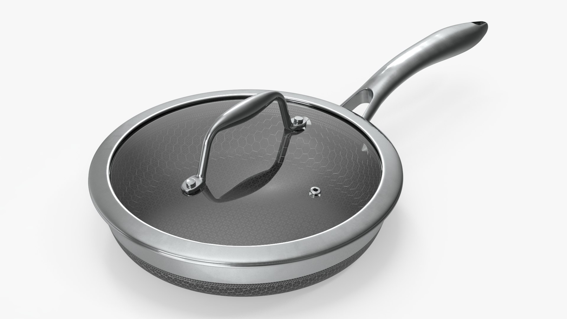 HexClad Hybrid Nonstick Pan with Lid 8-inch 3D model preview