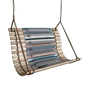Swings seat with hanging ropes 3D model