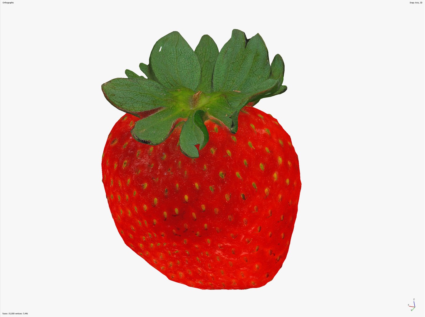 STRAWBERRY CROSSPOLARIZED 3D SCAN LOW HIGH POLY 3D MODEL 8k TEXTURES