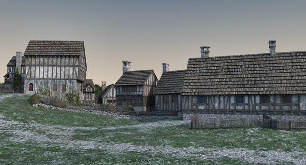 Medieval town village model - TurboSquid 1198231