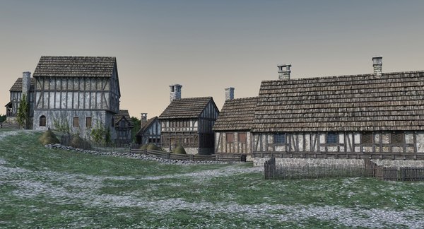 Medieval town village model - TurboSquid 1198231