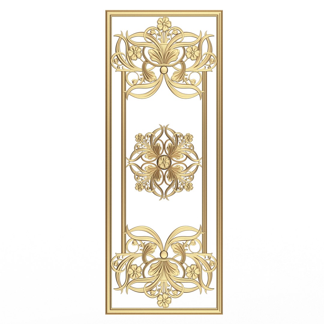 Boiserie Carved Decoration Panel 012 Model - TurboSquid 2173417