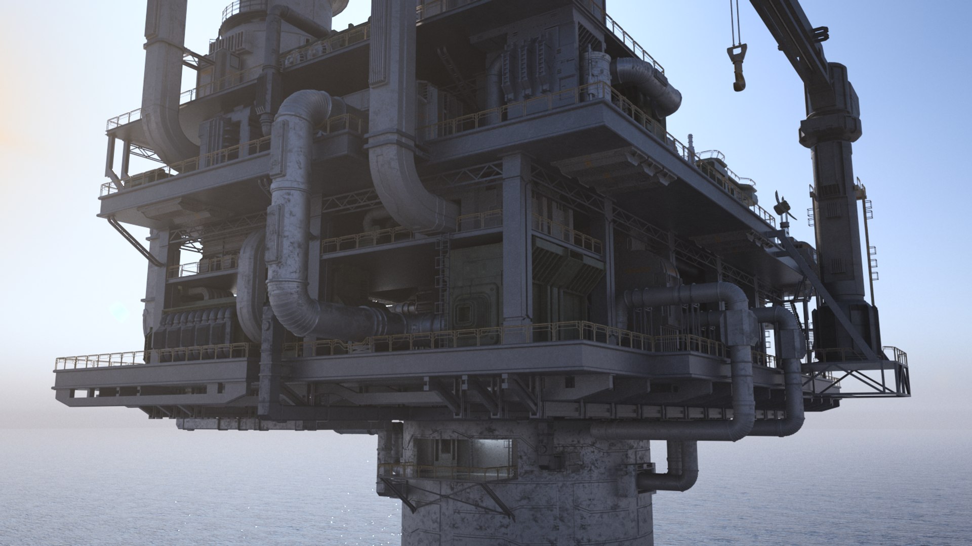 3D Sci-fi Oilrig - TurboSquid 2186659