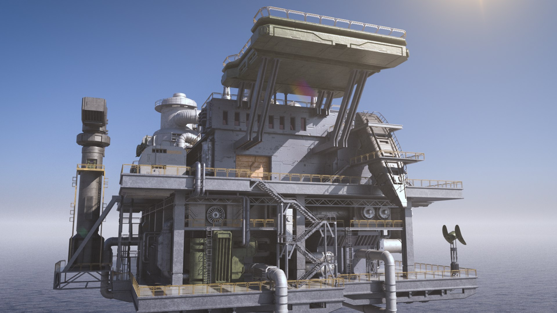 3D Sci-fi Oilrig - TurboSquid 2186659