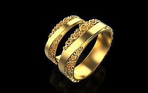 Wedding Rings   1777 3D model