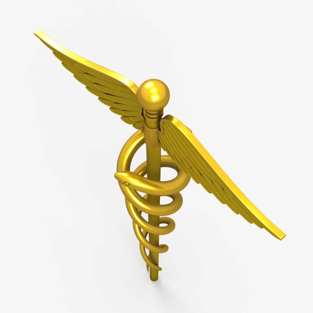 3d caduceus symbol model