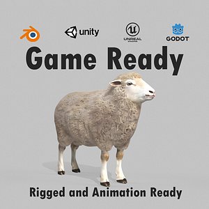 3D Realistic Sheep Rigged Game Ready Farm Animal PBR Textures Low-poly 3D model model