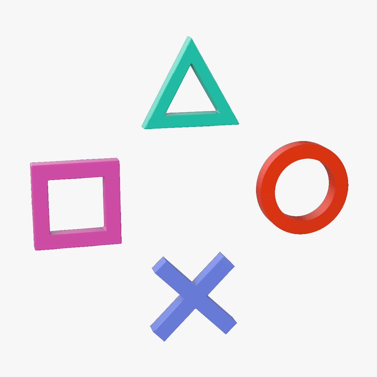 Symbols Playstation Square Triangle 3d Turbosquid 1647668