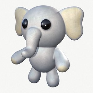 3D Stylized Stuffed Toy Elephant Low-poly 3D model