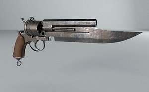 3D gunblade weapon model