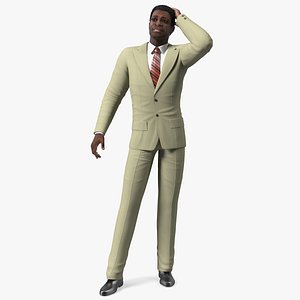 Dark Skin Afro American Businessman 3D model