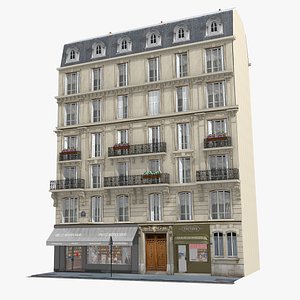 old european tenement house 3d 3ds