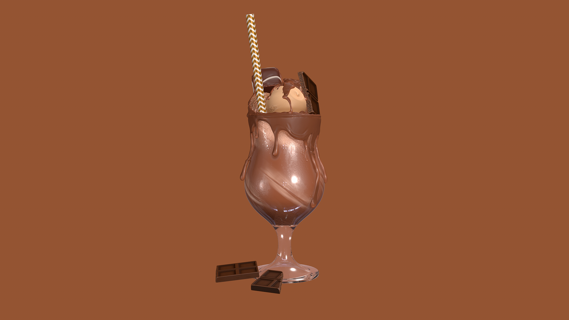 Realistic Ice Milkshake Drink Chocolate 3D - TurboSquid 2085793