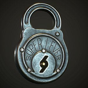 vintage padlock 3D