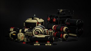 SciFi Barrels Props 3D