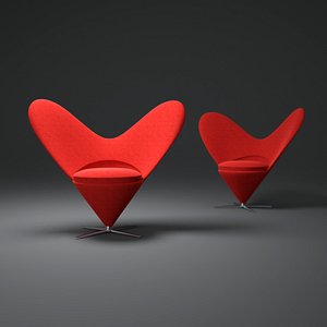 3d model verner-panton-heart-cone-chair