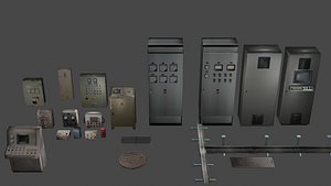 Old Industrial Control Panel Assets 3D