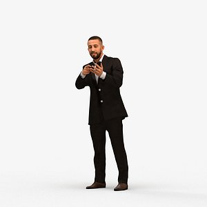 3D 00311Adil008 - Adult Middle Eastern man standing in office wearing autumn or spring business attire
