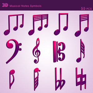 Musical Notes Symbols 55 pcs