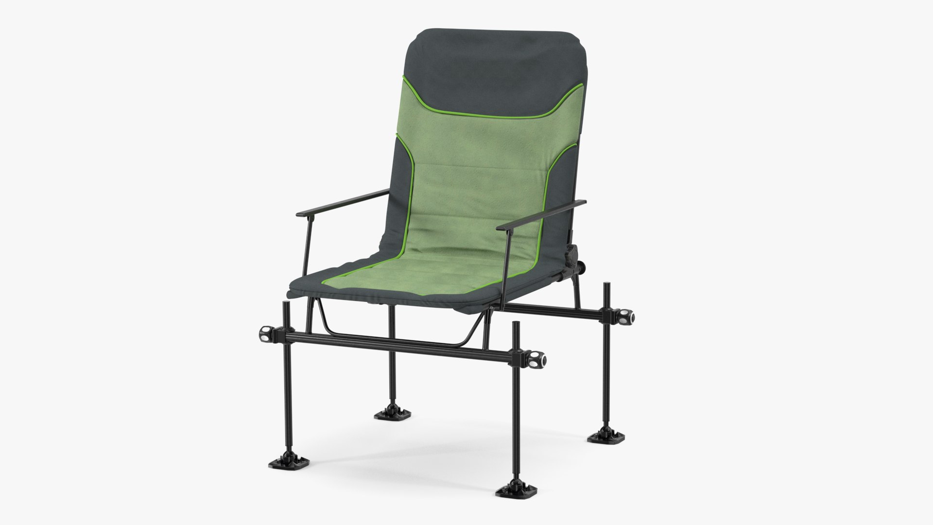 Green Folding Angler Aluminum Chair 3D model preview