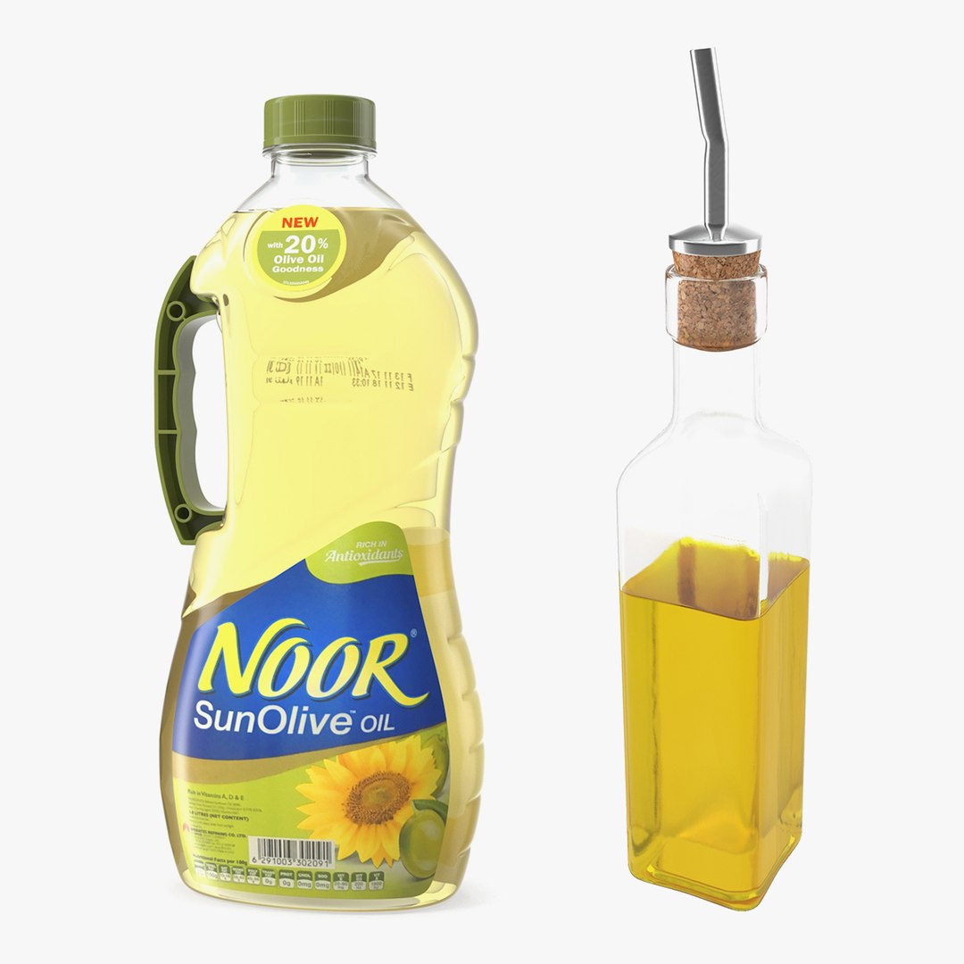 Olive Oil Bottles Collection 3D model preview