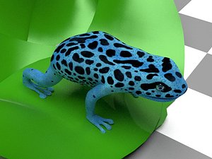 3d blue frog
