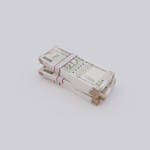 500 Indian Rupee INR Currency 3D model