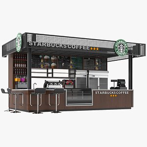 Detailed Starbucks Coffee Shop Bar