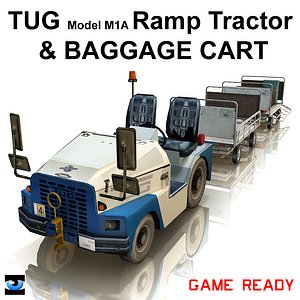 3d tug ramp tractor baggage